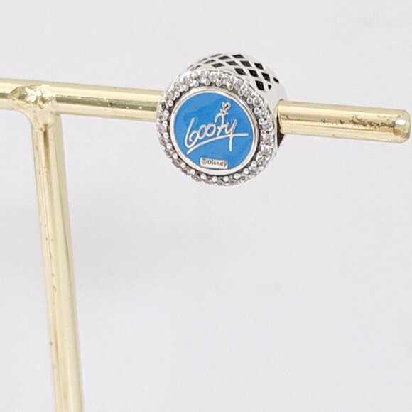 Pandora Goofy Autograph Button Charm Bead New S925 Silver with box - Picture 2 of 5